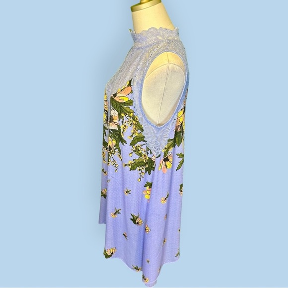 Free People ‘Marsha’ Printed Lace Slip Dress in “Periwinkle Sky” Size Large - Picture 9 of 16